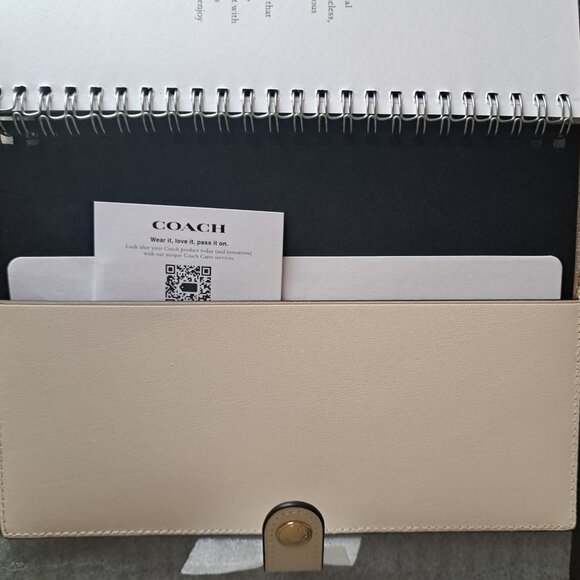 NWT Coach Leather Notebook in Chalk - Picture 7 of 9